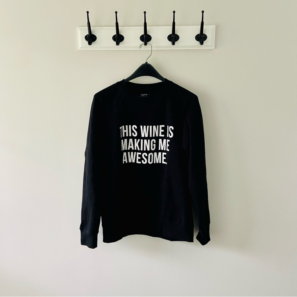 Brunette the Label Classic Black Crewneck Sweatshirt size S/M